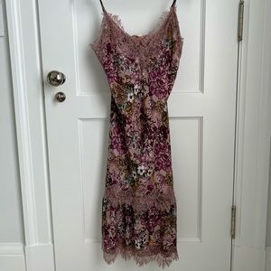 Gold Hawk Ruffle Slip Dress